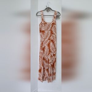 MSK Rust and White Patterned Dress